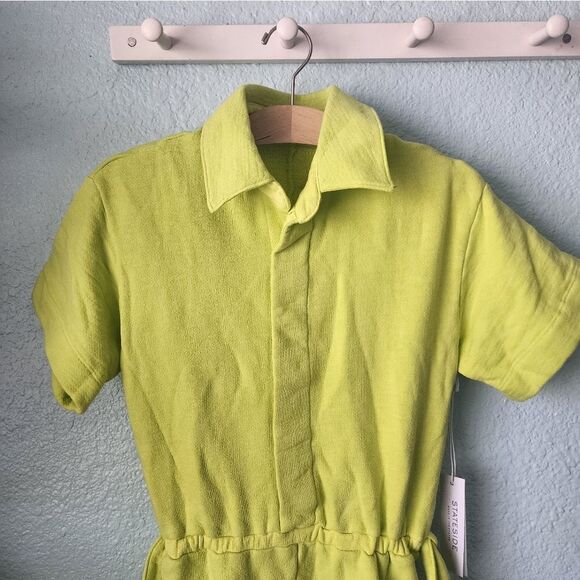 STATESIDE French Terry Loop slub short cover up beach Romper - Picture 3 of 13